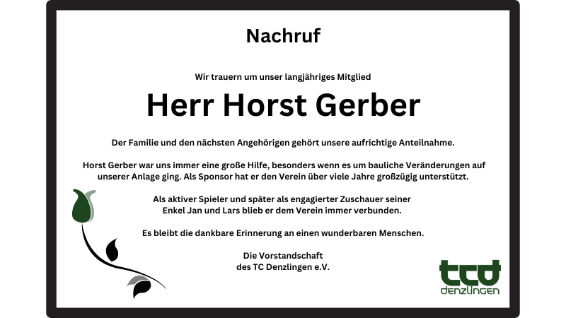 Nachruf Horst Gerber